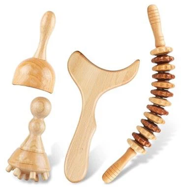 4kpl puun terapian hierontatyökalut