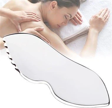 6- reunattu ruostumattomasta teräksestä valmistettu myofascial gua sha -hierontalauta
